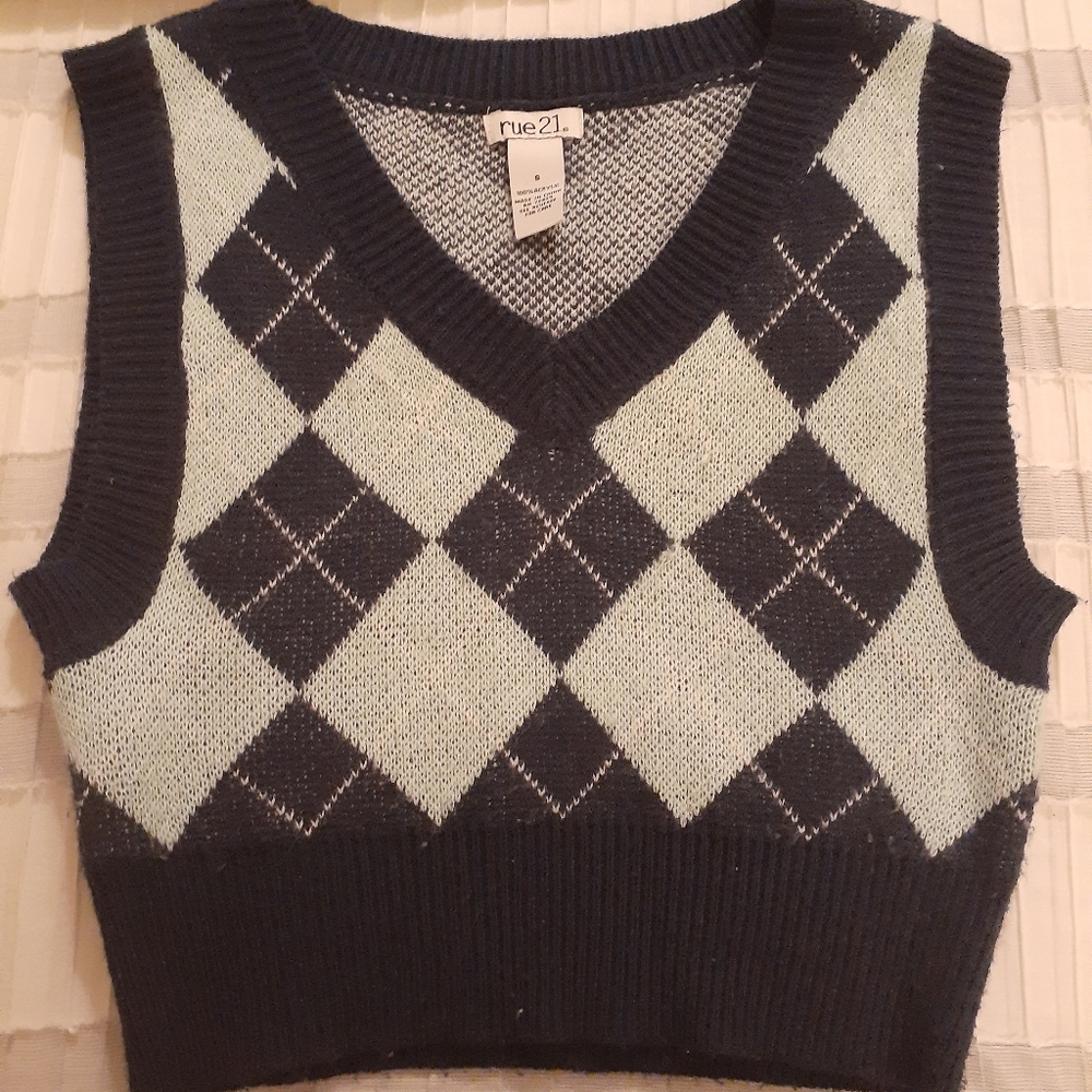 blue and light blue girl vest